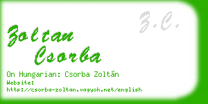 zoltan csorba business card